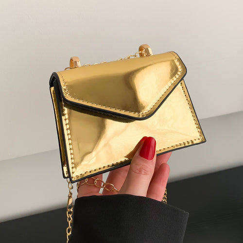 Colorful Laser Lipstick Mini Chain Makeup Small Square Bag