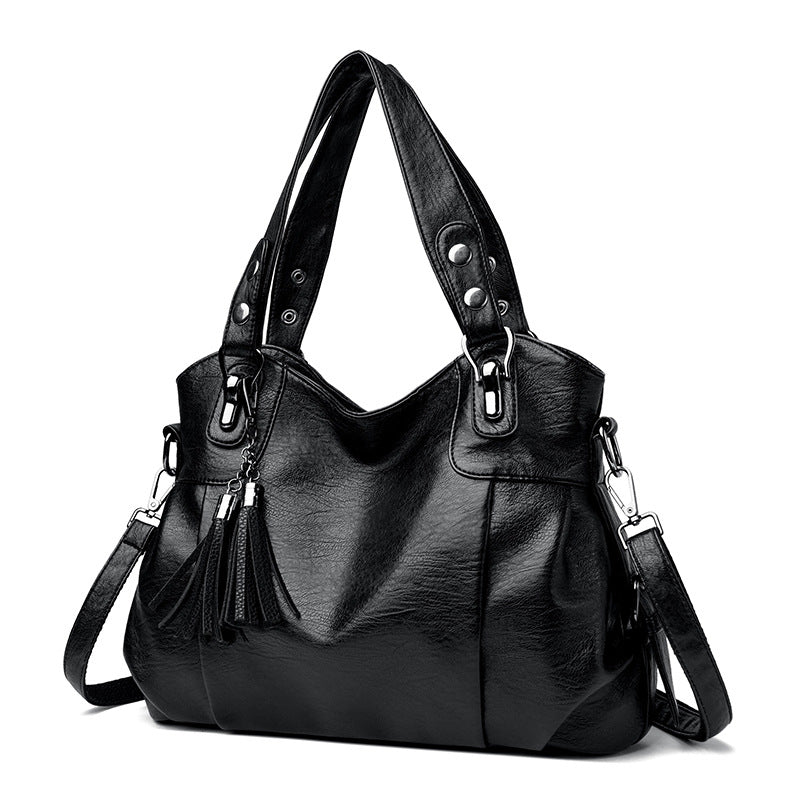 Classic Washed Sheepskin Tassel Bag Texture