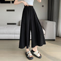 Korean Style Elastic Waistband Women's Straight Loose Pants