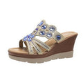 Bohemian Open Toe Sequin Slippers Women