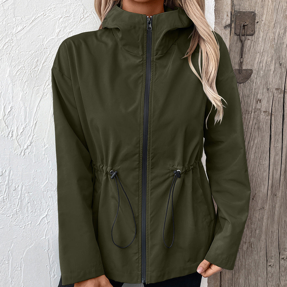 European And American Hooded Raincoat Outdoor Sports Mountaineering Suit Windcheater Jacket