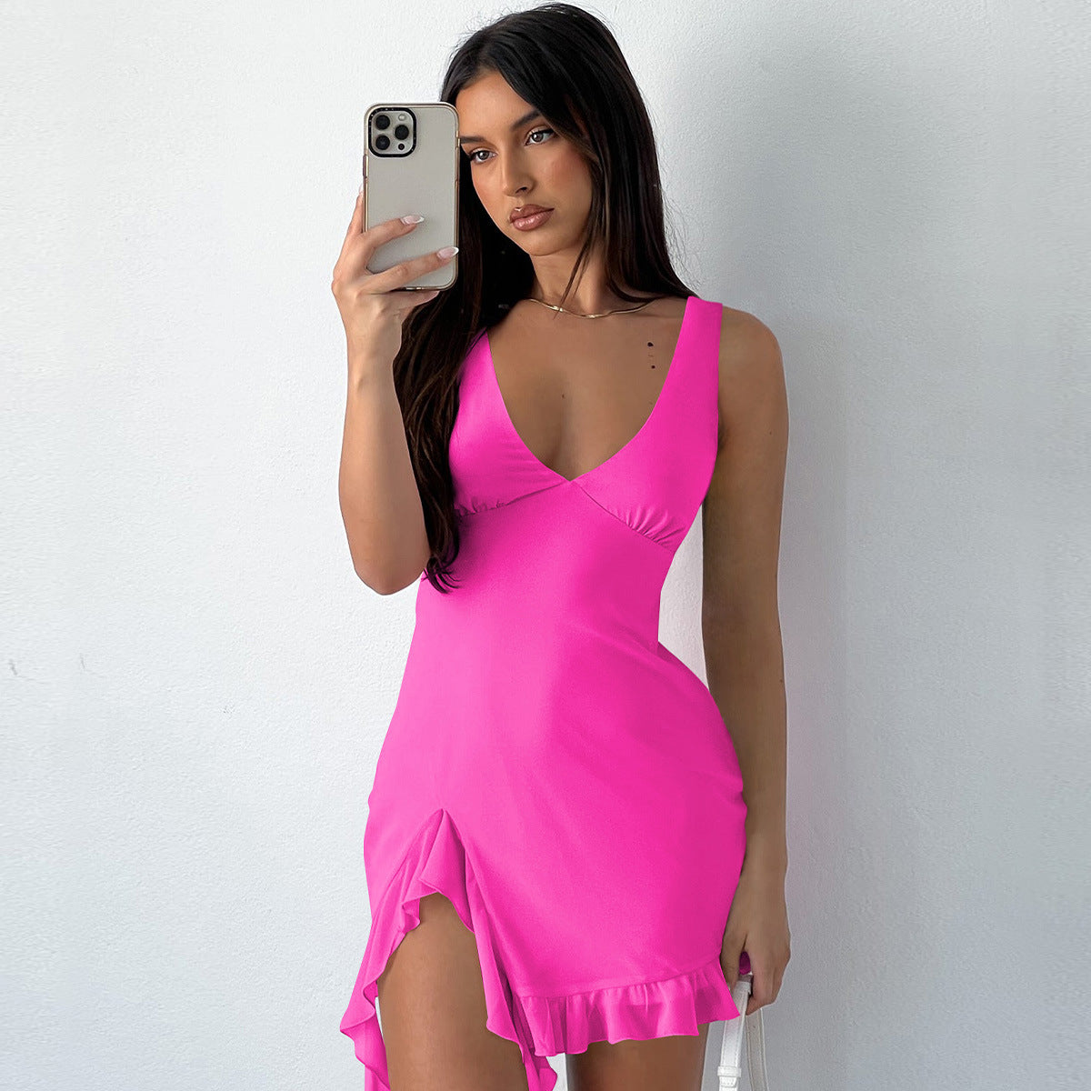 Pure Color Hot Girl Skirt Pure Desire Style European And American Women