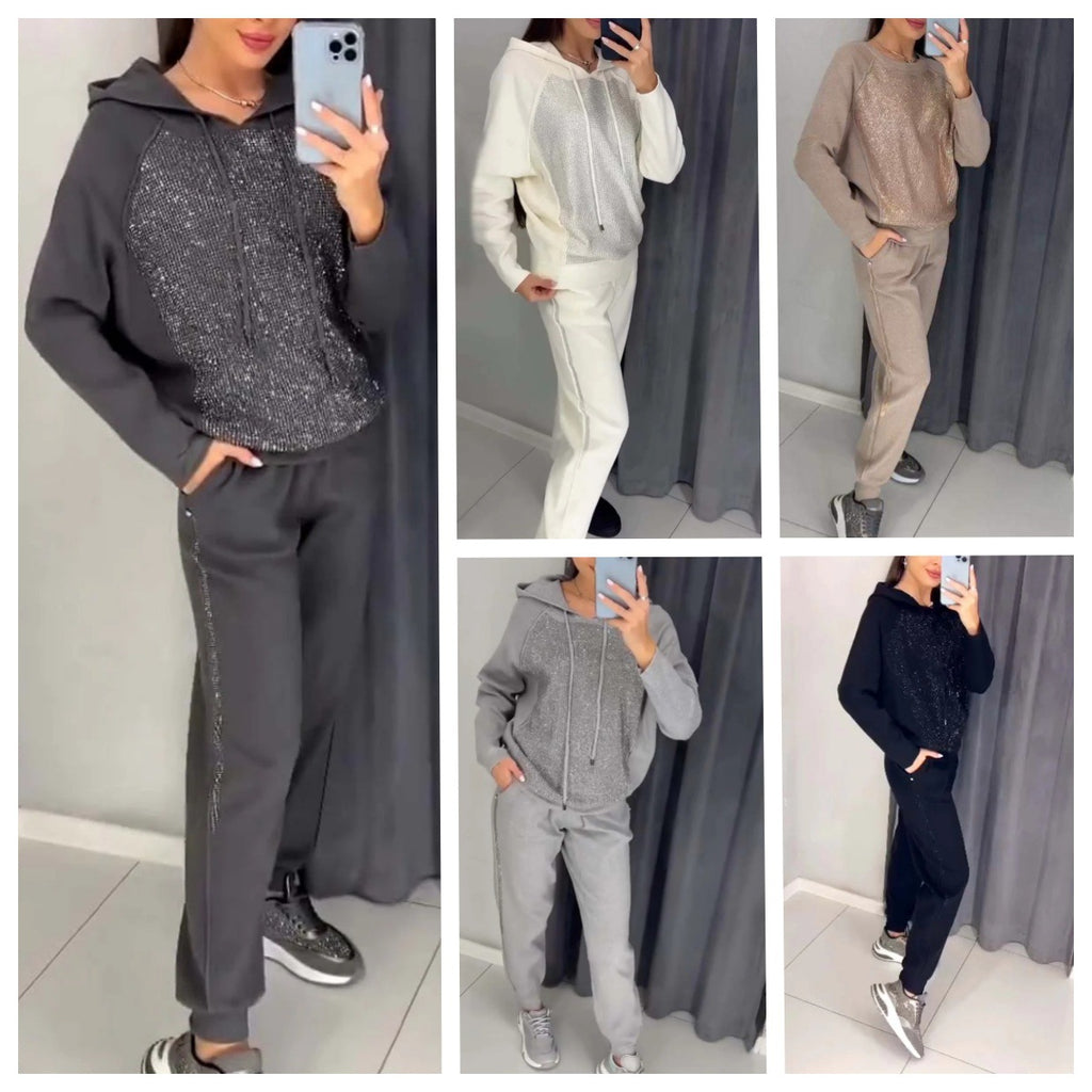 Women's Fashion Casual Hooded Sweater Sports Suit