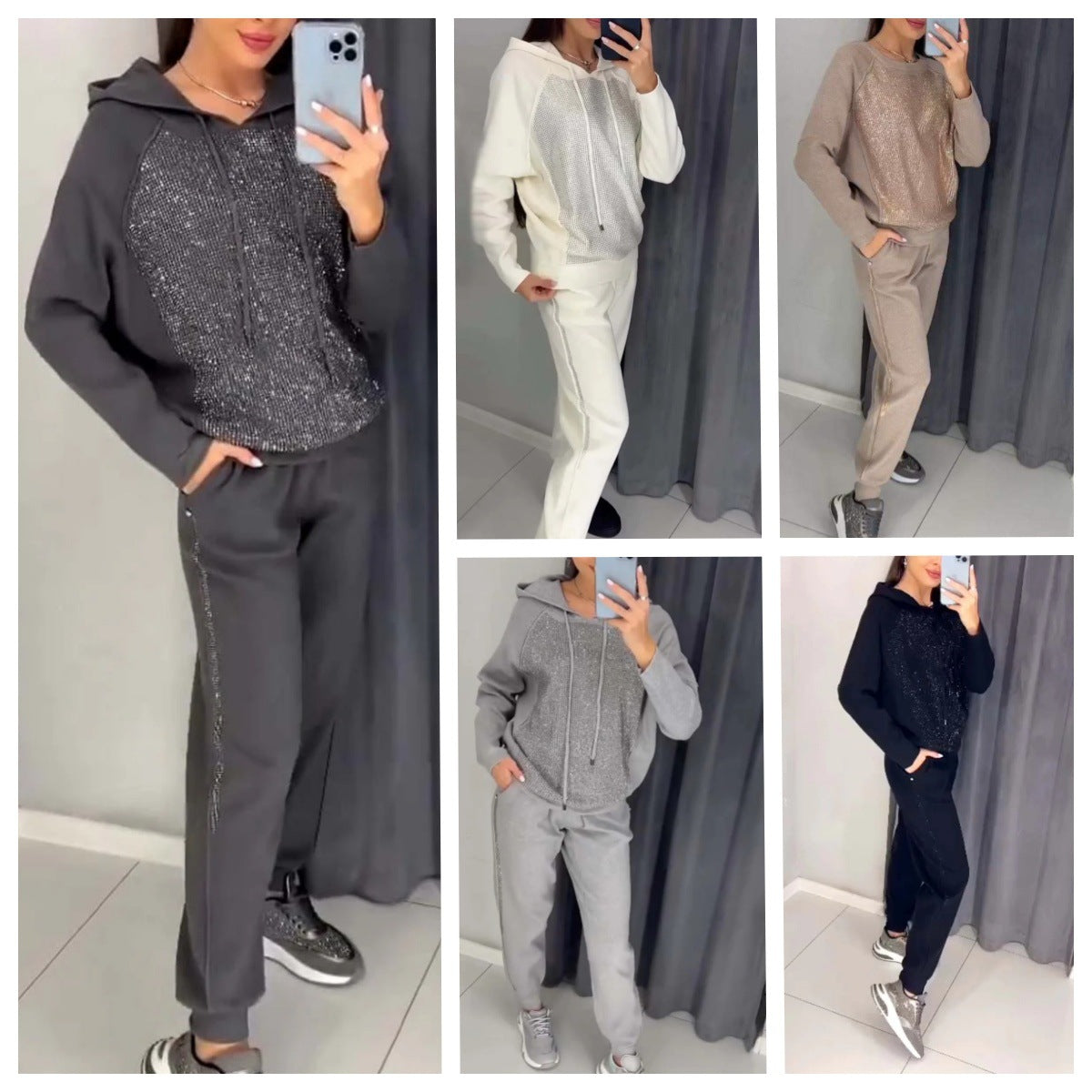 Women's Fashion Casual Hooded Sweater Sports Suit