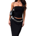 Slim Fit Two-piece Suit Tube Top Dress