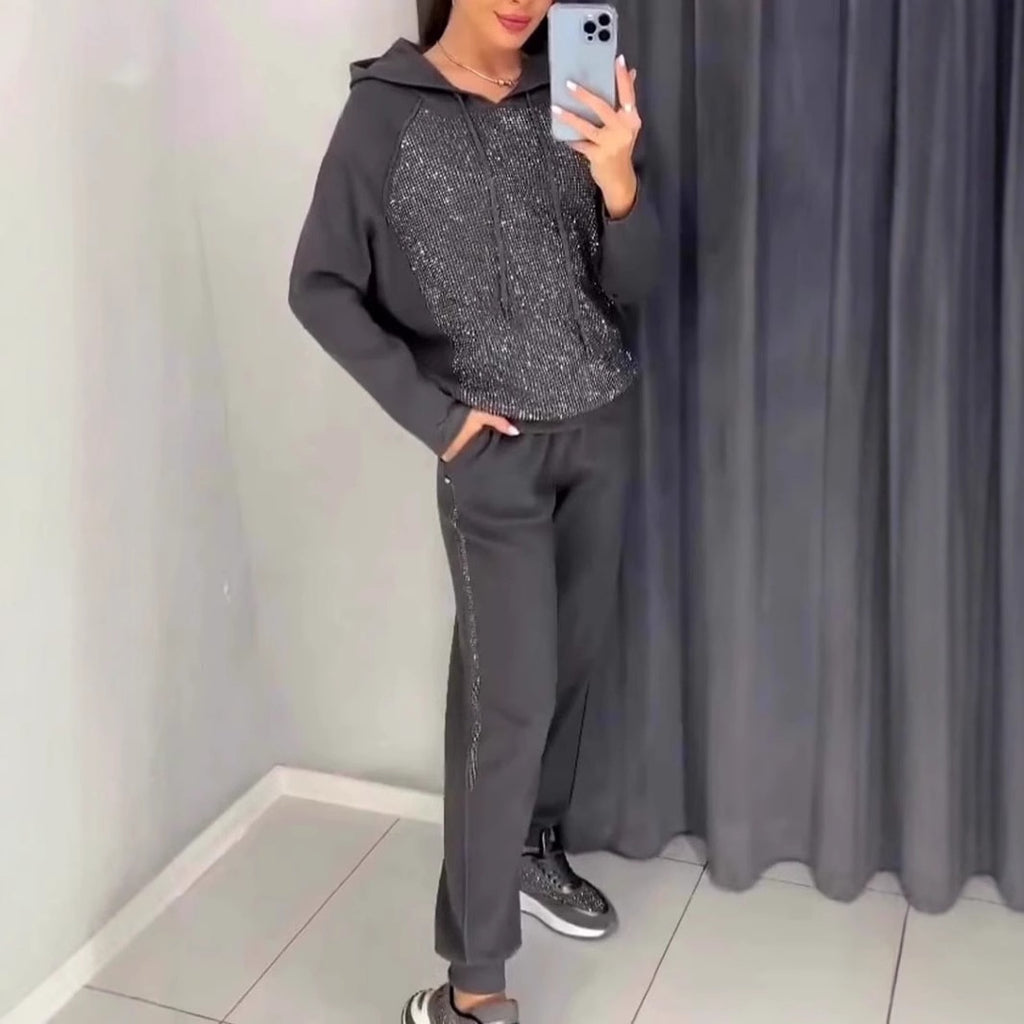 Women's Fashion Casual Hooded Sweater Sports Suit