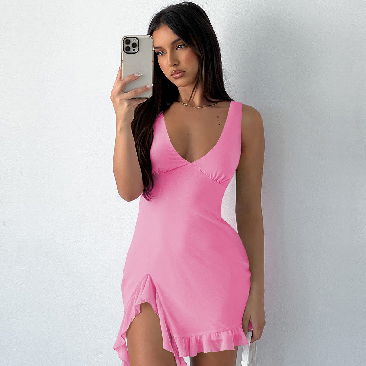 Pure Color Hot Girl Skirt Pure Desire Style European And American Women