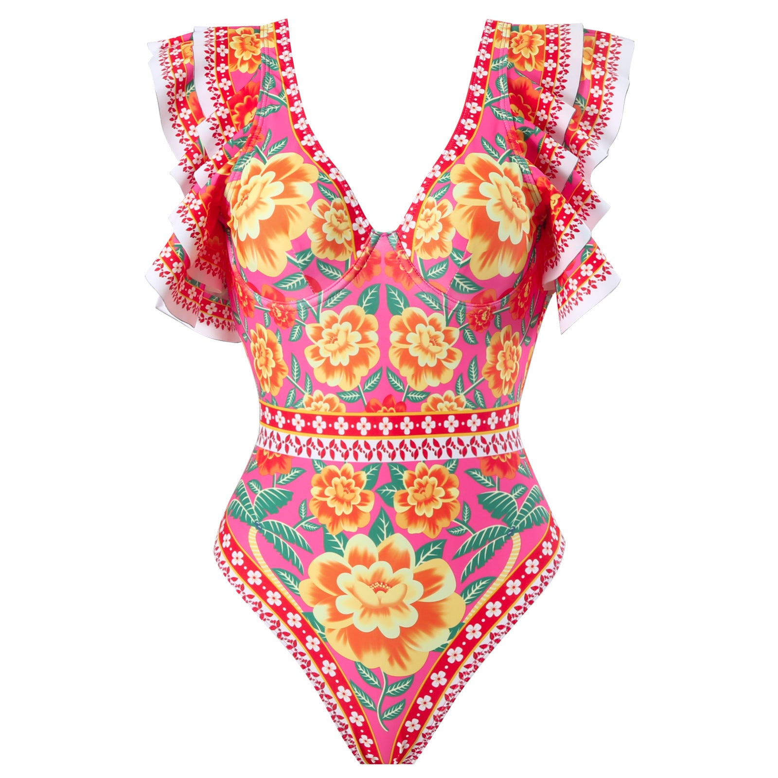 Women's Fashion One-piece Swimsuit Printing Suit