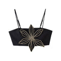 Women's Contrast Color Three-dimensional Flower Top