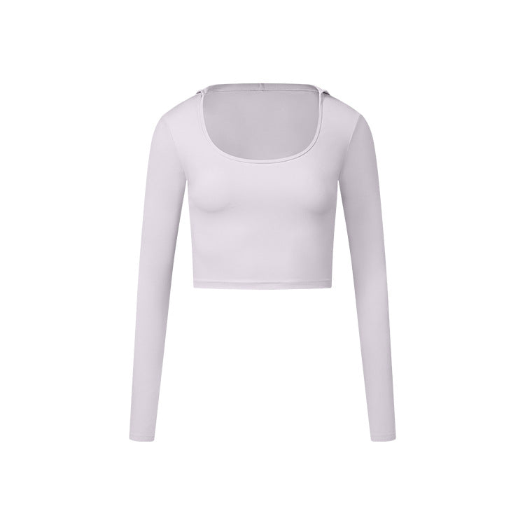Autumn New Long Sleeve Nude Feel Fabric Sports Top