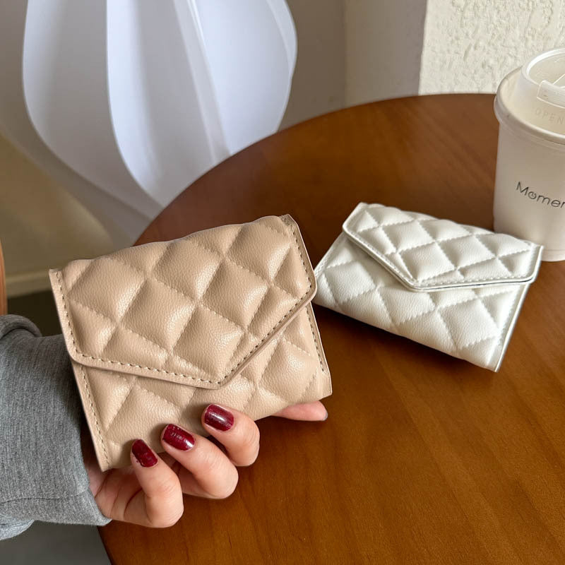 Multi-fold Wallet Casual Diamond Embroidery Thread Simple Large-capacity Wallet