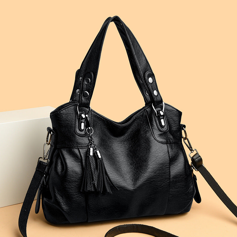 Classic Washed Sheepskin Tassel Bag Texture