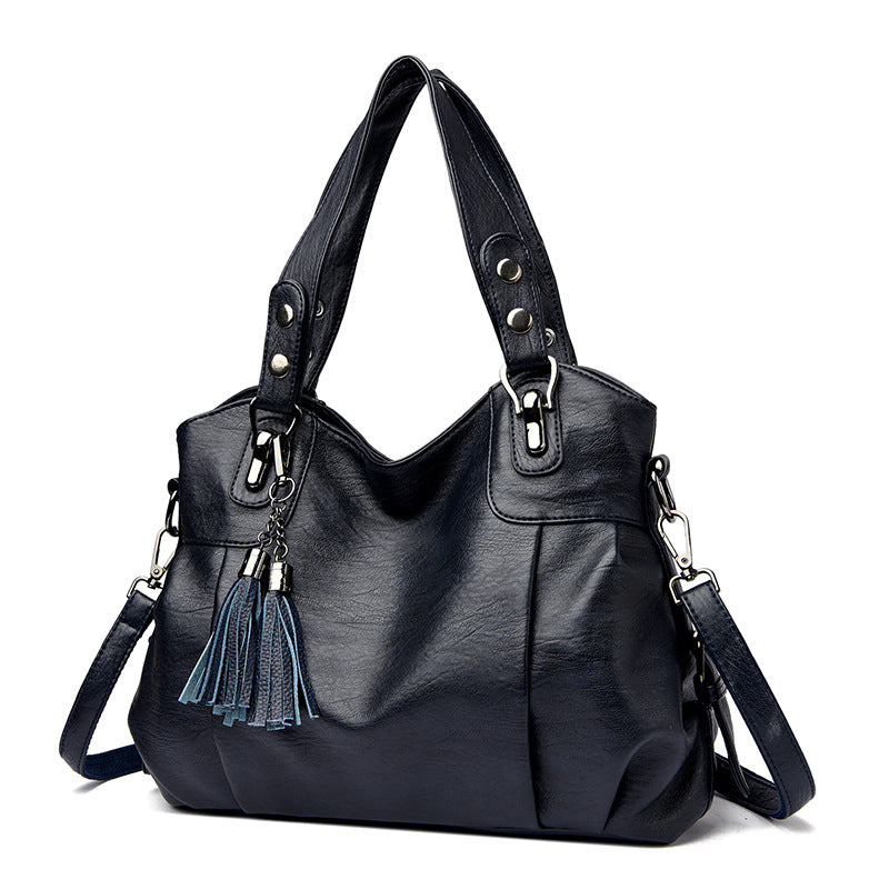 Classic Washed Sheepskin Tassel Bag Texture