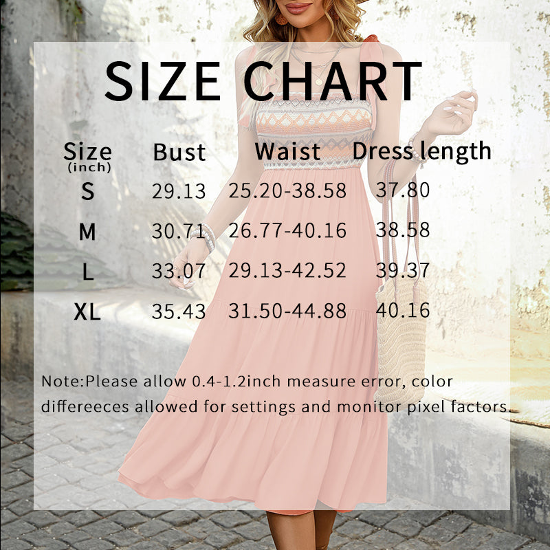 Women's Summer Boho Spaghetti Straps Dress Casual Long A-line Beach Dress Square Neck Flowy Sundress