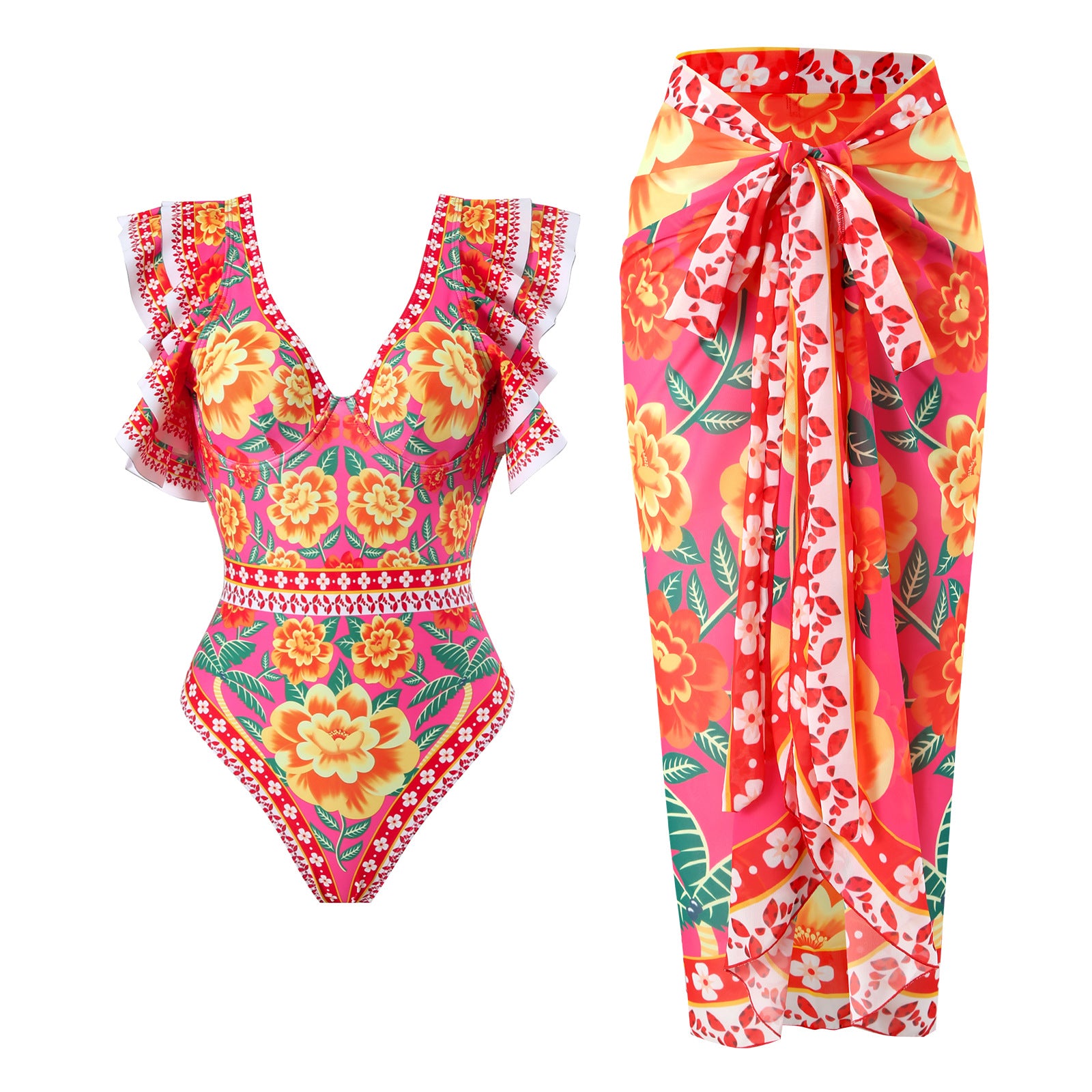 Women's Fashion One-piece Swimsuit Printing Suit
