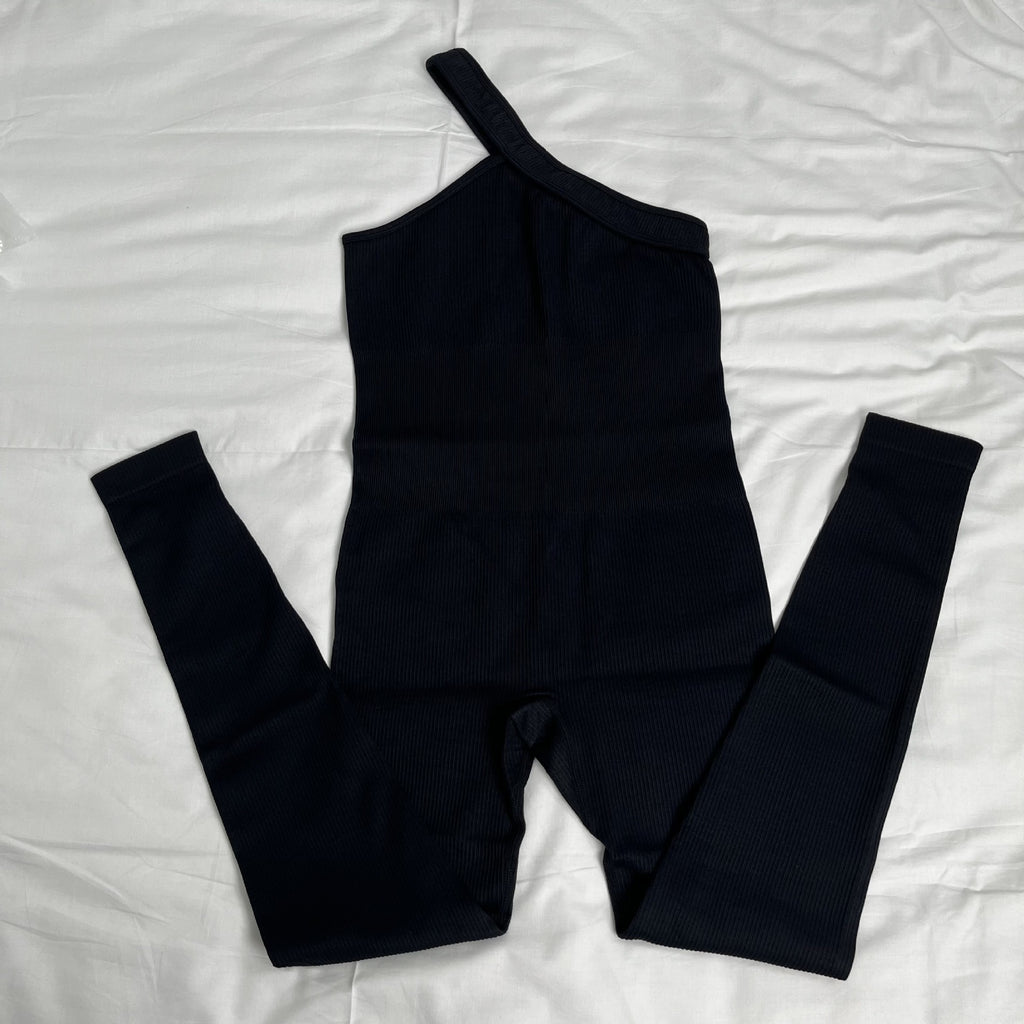 New One Shoulder Sports Jumpsuit For Women