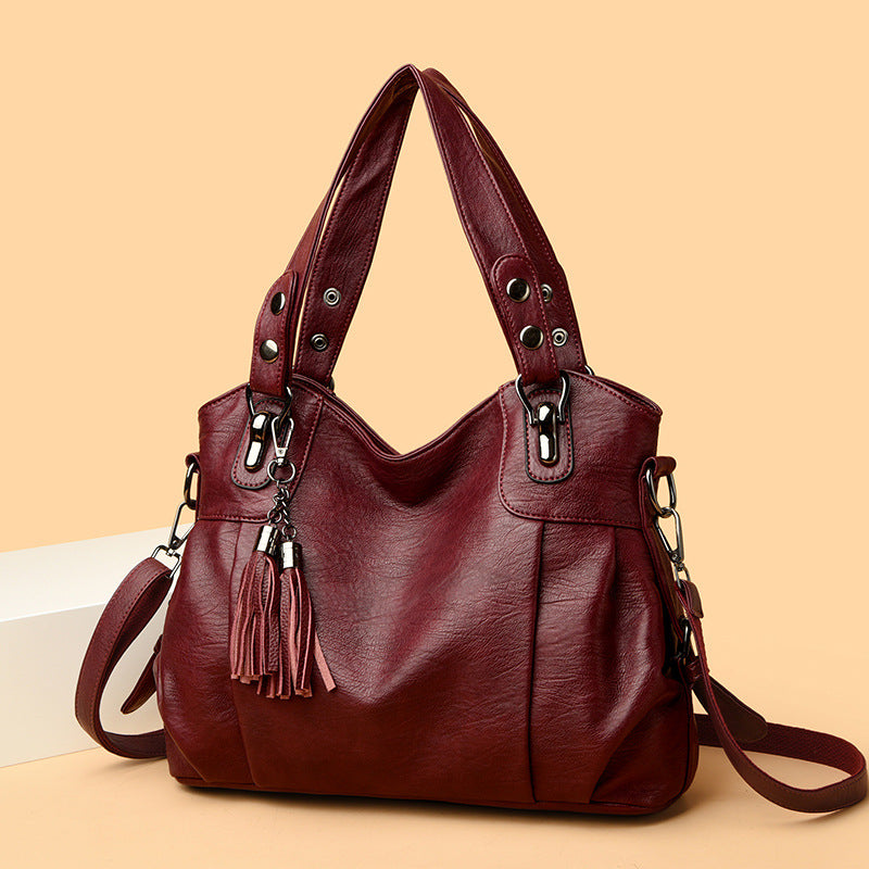 Classic Washed Sheepskin Tassel Bag Texture
