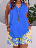 Women's Casual And Comfortable Sleeveless Two-piece Set