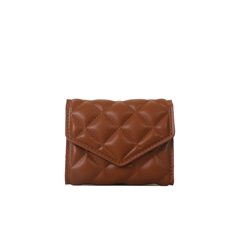 Multi-fold Wallet Casual Diamond Embroidery Thread Simple Large-capacity Wallet