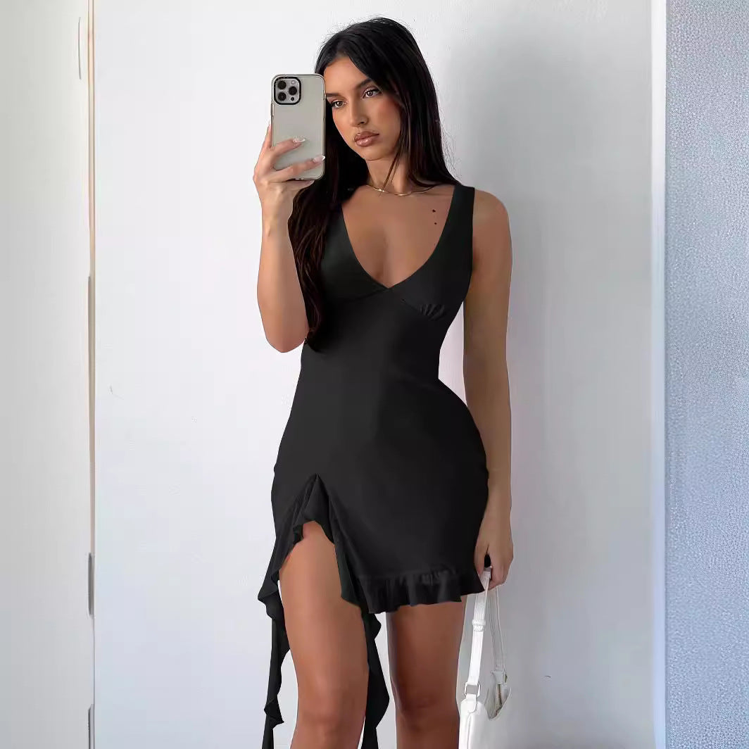 Pure Color Hot Girl Skirt Pure Desire Style European And American Women