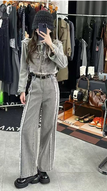 Women's Retro Hemp Rope Tassel Loose Jeans